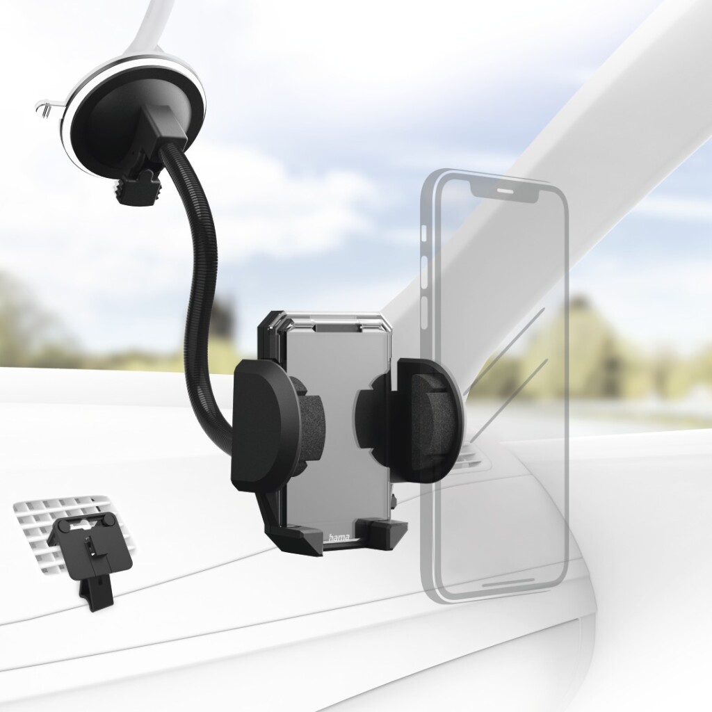 Hama 2in1 GSM-houder Voor De Auto Multi V. Vent. / Ruit 360 Graden Draaibaar - Image 2