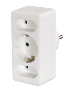 Hama 3-Way Multi-Plug 2 Euro Sockets/1 Socket With Earth Contact White
