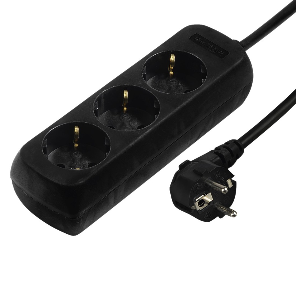 Hama 3-Way Power Strip With Child Safety Feature 5 M Black - Image 2