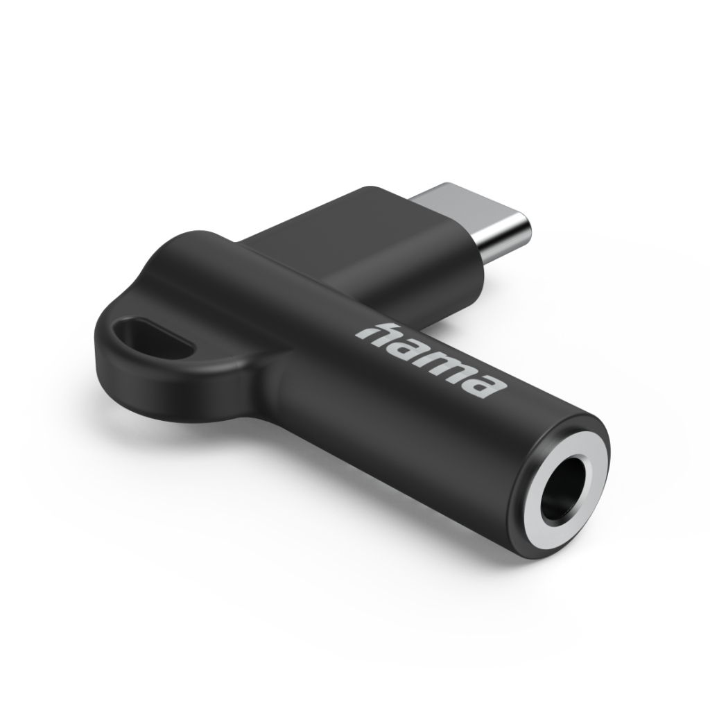 Hama Aux-Adapter USB C–3.5 mm Jack Aansluiting 90° Hoekstekker Zwart - Image 4