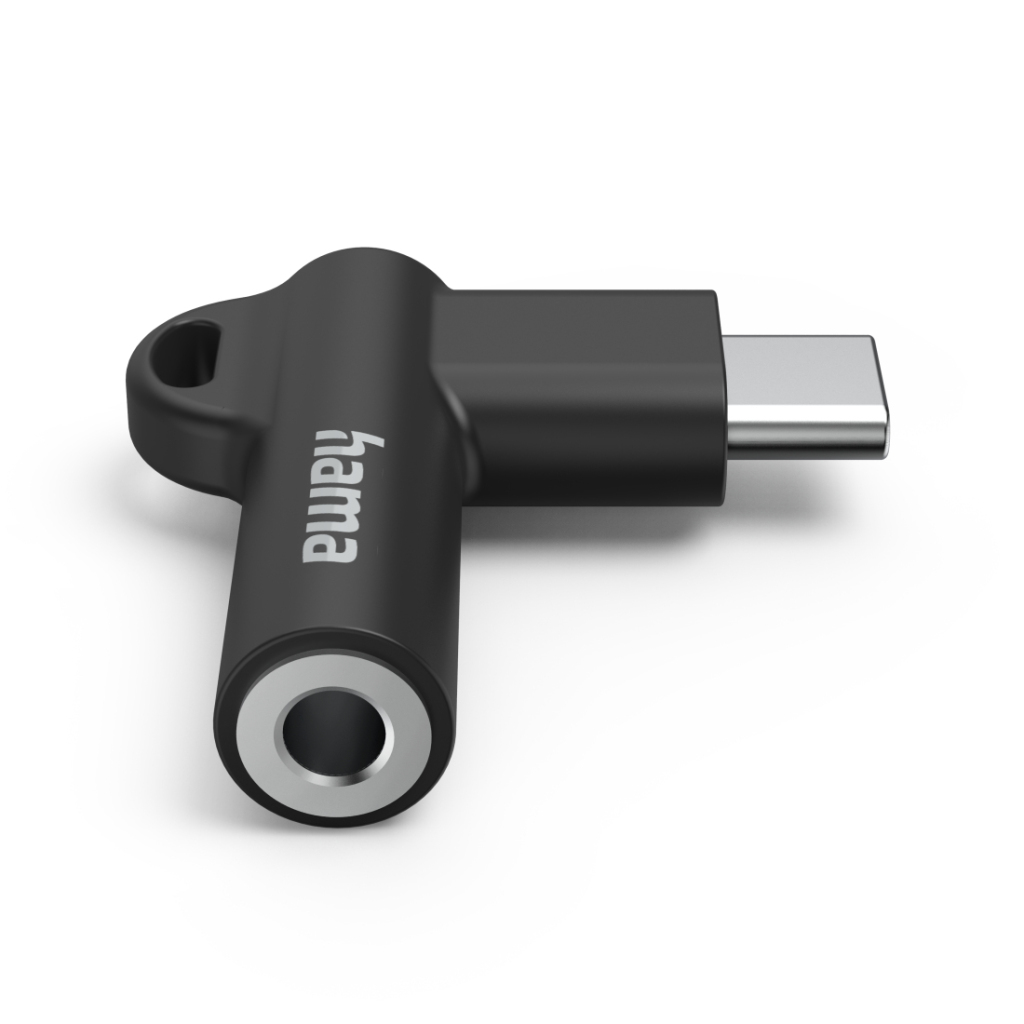 Hama Aux-Adapter USB C–3.5 mm Jack Aansluiting 90° Hoekstekker Zwart - Image 5