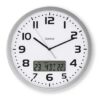 Hama DCF-Wandklok Moorea + Datum en Temperatuurweergave 30 cm Zilver/Wit