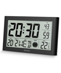 Hama Digitale DCF Wandklok Martinique + Thermometer en Hygrometer Zwart