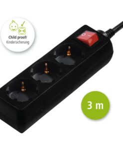 Alternative view of Hama Distribution Panel 3 Sockets With Switch 3 M Black