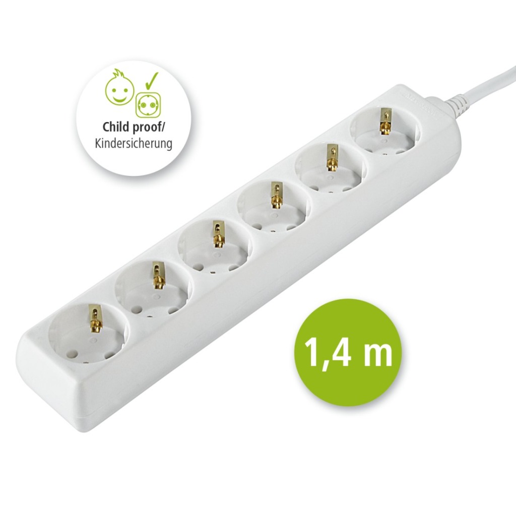 Hama Distribution Panel 6 Sockets Child-proof 1.4 M White - Image 2