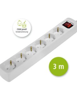 Alternative view of Hama Distribution Panel 6 Sockets With Switch Child-proof 3 M White