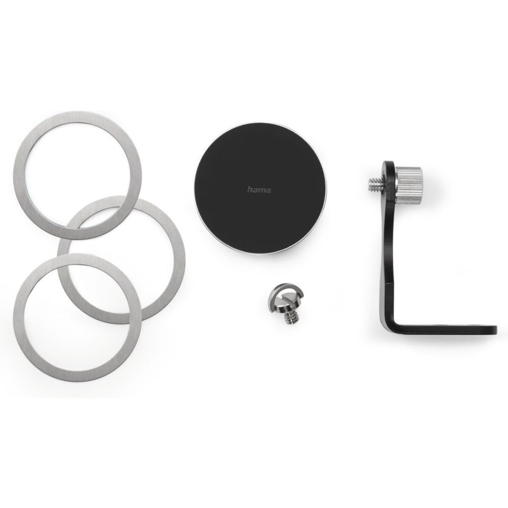 Hama Driepoot Mobiele Telefoonhouder Puck Magnetisch Universeel Zwart/Metallic