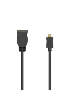 Hama HDMI Kabeladapter Type D Micro naar Type A Verguld + Ethernet 10 m Zwart