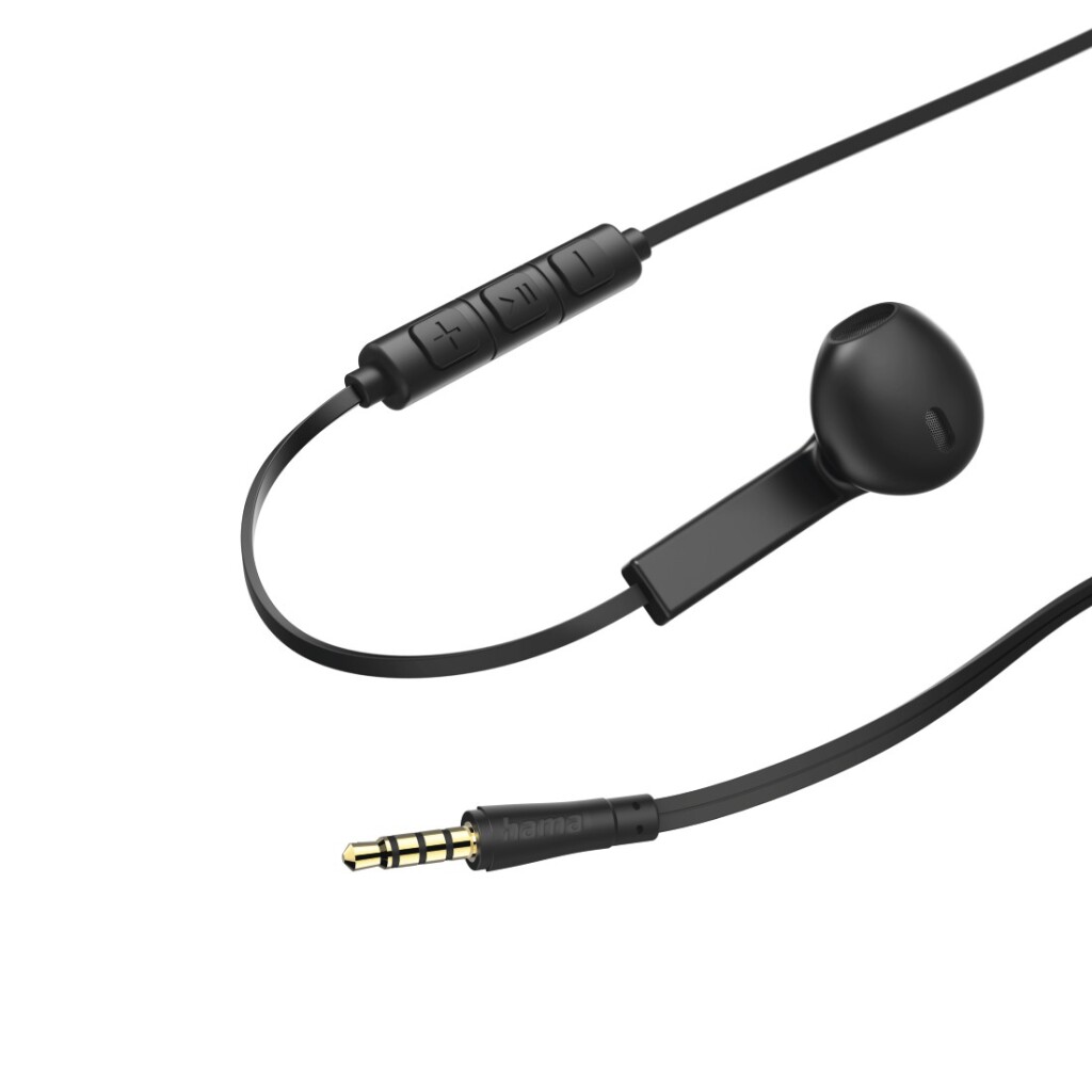 Hama Oordopjes Advance Earbuds Microfoon Platte Kabel Zwart - Image 2