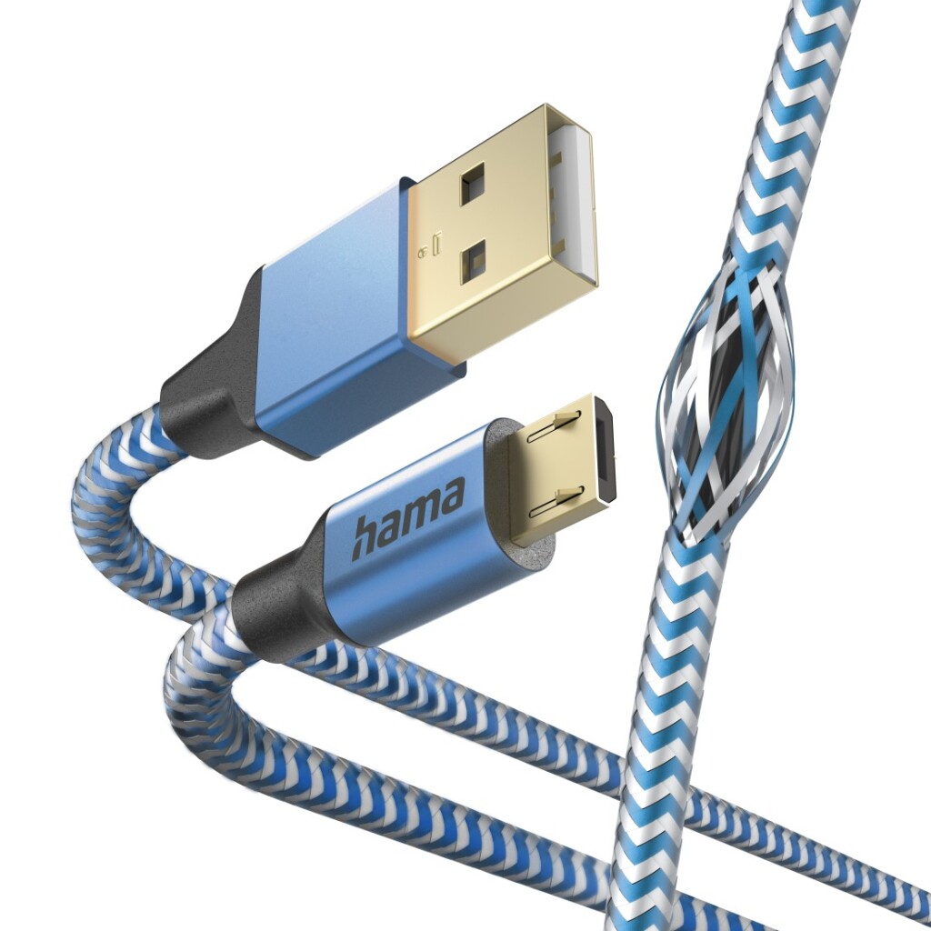 Hama Oplaadkabel Reflective USB-A - Micro-USB 1,5 M Nylon Blauw - Image 4