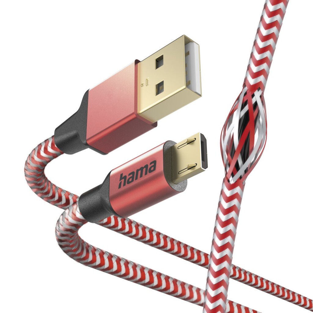 Hama Oplaadkabel Reflective USB-A - Micro-USB 1,5 M Nylon Rood - Image 4