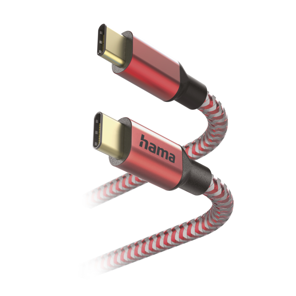 Hama Oplaadkabel Reflective USB-C - USB-C 1,5 M Nylon Rood - Image 3