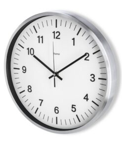 Alternative view of Hama Radiogestuurde Wandklok Shiny Ø 35cm Aluminium