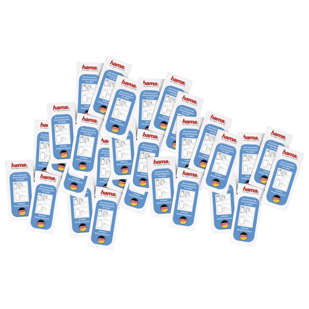 Hama Reinigingsset Met 30 Vochtige Doekjes Pro-Optik En 1 Microvezeldoekje - Image 2