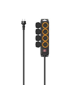 Alternative view of Hama Stekkerdoos 4-voudig Voor Buiten IP44 Schakelaar Wandmontage 4 M Zw.