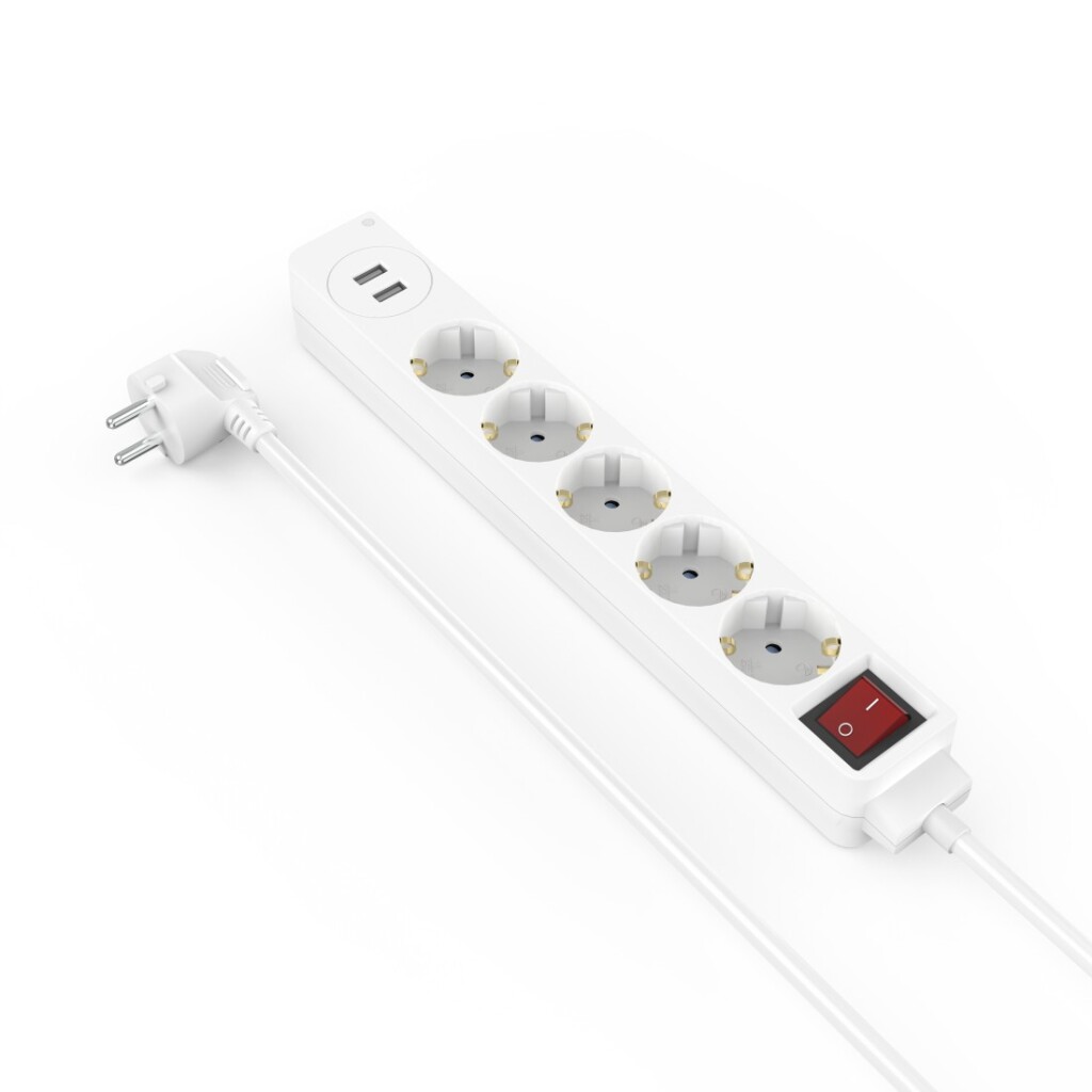 Hama Stekkerdoos 5-voudig USB-A 17W Schakelaar 1,4 M Wit - Image 3
