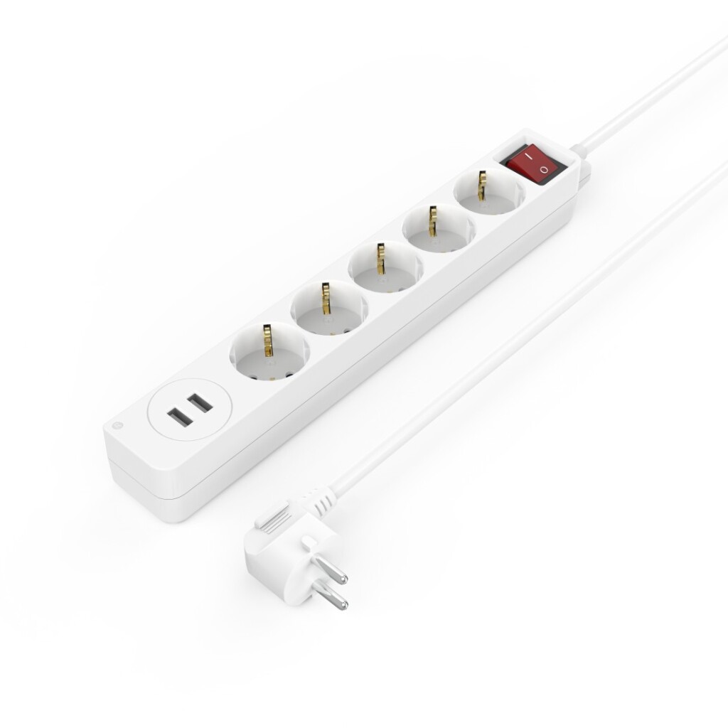 Hama Stekkerdoos 5-voudig USB-A 17W Schakelaar 1,4 M Wit - Image 4
