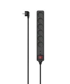 Hama Stekkerdoos 6-voudig Overspanningsbeveiliging Schakelaar 3 M Zwart