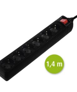 Alternative view of Hama Stekkerdoos 6-voudig Schakelaar 1.4m Zwart