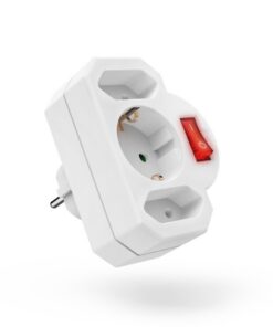Alternative view of Hama Stopcontactadapter 3-voud. 1x Geaard Stopcontact 2x Euro Schakelaar Wit