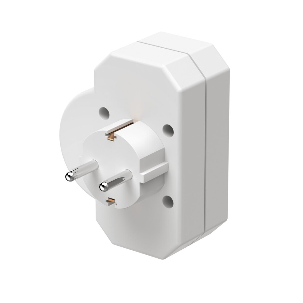 Hama Stopcontactadapter 3-voud. 1x Geaard Stopcontact 2x Euro Schakelaar Wit - Image 5