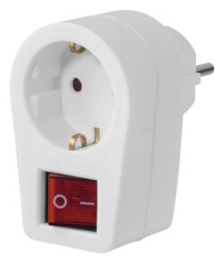 Hama Stopcontactadapter Geaard Stopcontact 2-polige Schakelaar Wit