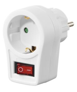 Hama Stopcontactadapter Geaard Stopcontact Schakelaar Wit