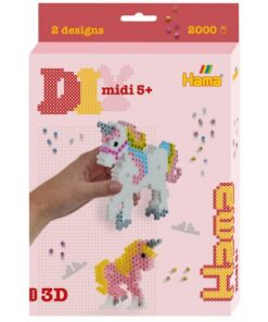 Hama Strijkkralen Midi 3D Eenhoorn 2000 Stuks