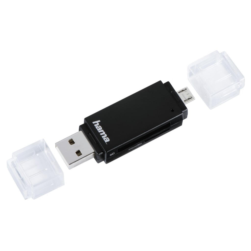Hama USB-2.0-OTG-kaartlezer Basic SD/microSD Zwart - Image 2