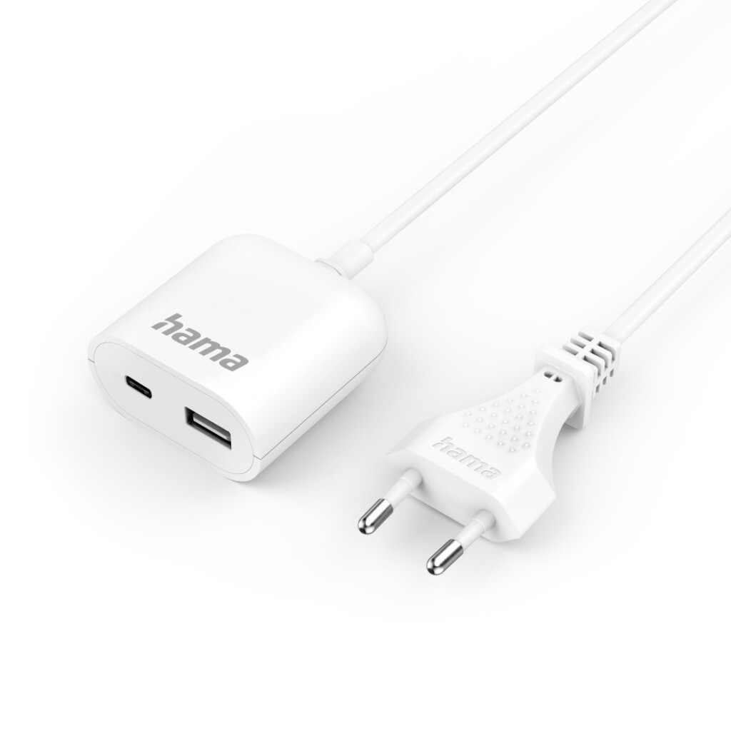 Hama USB Netadapter met 190 cm Lange Kabel 3.5A 1x USB A 1x USB C Wit - Image 3