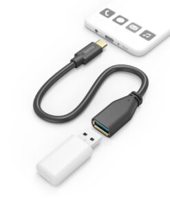 Hama USB-adapterkabel OTG USB-C-stekker - USB-A-aansluiting 15 Cm Zwart