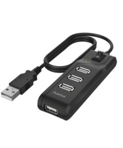 Hama USB-hub 4-poorts USB 2.0 480 Mbit/s Aan/uit-schakelaar