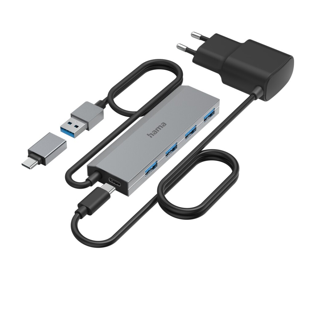 Hama USB-hub 4-poorts USB 3.2 Gen1 5 Gbit/s Inc. USB-C-adapter En Netadapter - Image 3