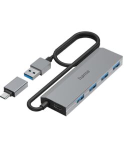 Hama USB-hub 4-poorts USB 3.2 Gen1 5 Gbit/s Inc. USB-C-adapter En Netadapter