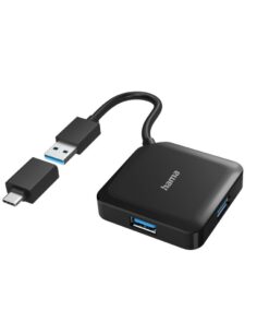 Hama USB-hub 4-poorts USB 3.2 Gen1 5 Gbit/s Incl. USB-C-adapter