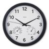 Hama Wandklok Malta met Thermo-Hygrometer Tikt Niet 25 cm Zwart/Wit