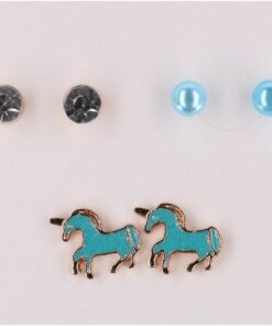 Alternative view of Happy Love Earring Set Blue Horses Set 6-delig