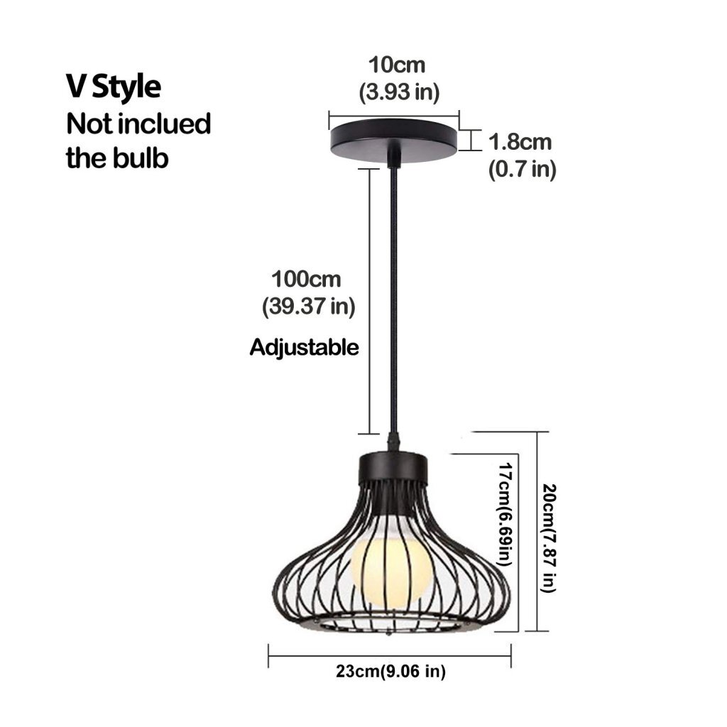 Homestyle Pro MK013-B Industriële Hanglamp 23x20 cm Zwart/Metaal - Image 2