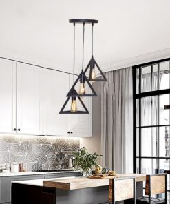 Alternative view of Homestyle Pro MK022-B Industriële Pyramide Hanglampen Zwart/Metaal