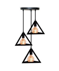 Homestyle Pro MK022-B Industriële Pyramide Hanglampen Zwart/Metaal