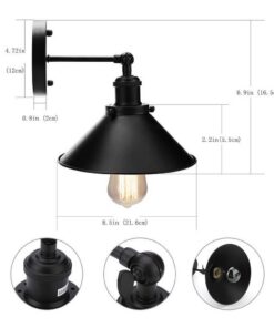Alternative view of Homestyle Pro MK023-B Industri&euml;le Wandlamp 22 cm Zwart/Metaal
