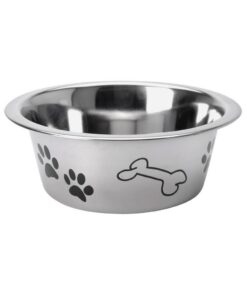 Hondenvoerbak met Print 16 cm RVS