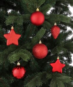 House of Seasons Kerstboom Decoratie Kunststof Rood 40 Stuks