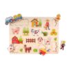 Houten Knopjes Puzzel Boerderij 17 Stukjes