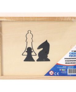Houten Schaakstukken in Kistje 19x15.5 cm