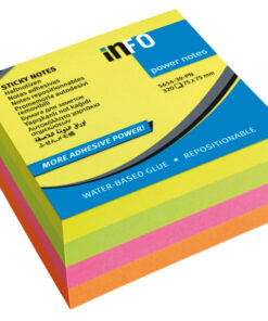 Info Notes IN-5654-39-PN Powernotes 75x75mm Ass. Briljant Blok A 320 Vel.