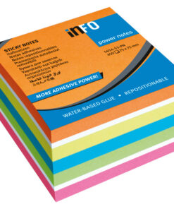 Info Notes IN-5654-53-PN Powernotes 75x75mm Ass. Briljant Blok A 450 Vel.