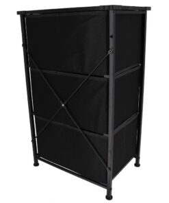 Alternative view of Inklapbare Kast met 3 Lades en IJzeren Frame 45x30x73 cm Zwart