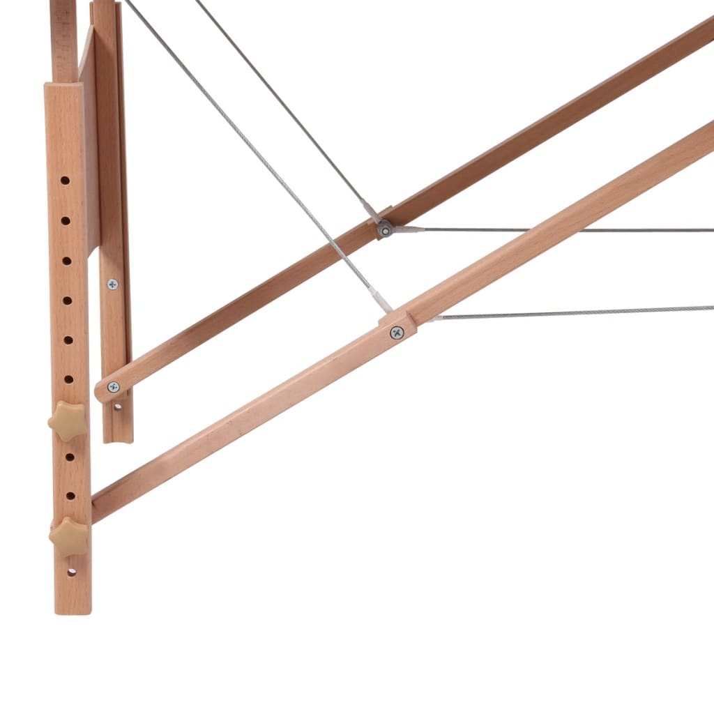 Inklapbare massagetafel 3 zones met houten frame (blauw) - Image 4