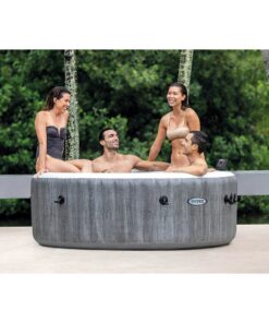 Intex 28440 PureSpa Greywood De Luxe Bubble Massage Jaccuzi 4-persoons Set